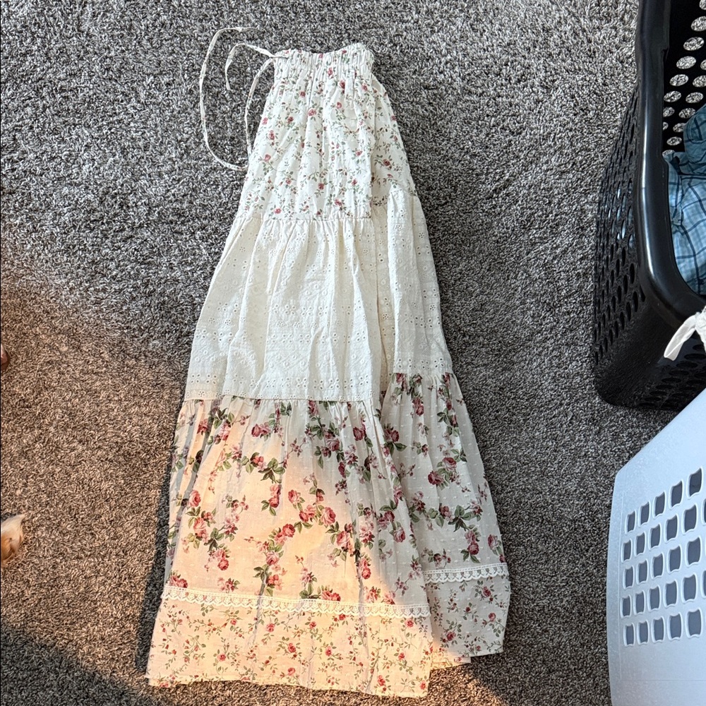 Altar'd State Cream Floral Skirt
